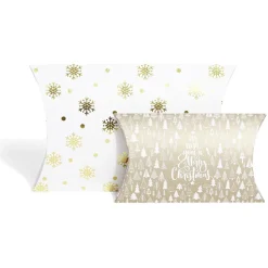 Gifi Boîte cadeau berlingot Noël motif flocon x2^ Loisirs Créatifs Et Emballage Cadeau