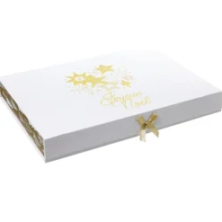 Gifi Boîte cadeau Noël doré L.34,5 x l.24 x H.4 cm^ Loisirs Créatifs Et Emballage Cadeau