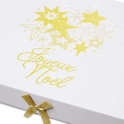 Gifi Boîte cadeau Noël doré L.34,5 x l.24 x H.4 cm^ Loisirs Créatifs Et Emballage Cadeau