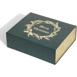 Gifi Boîte cadeau Noël pliable motif couronne dorée^ Loisirs Créatifs Et Emballage Cadeau