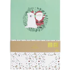Gifi Boîte cadeau Noël pliable motif Père Noël et ours blanc^ Loisirs Créatifs Et Emballage Cadeau