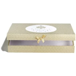 Gifi Boîte cadeau rectangulaire Noël inscription Peace Love Joy doré^ Loisirs Créatifs Et Emballage Cadeau