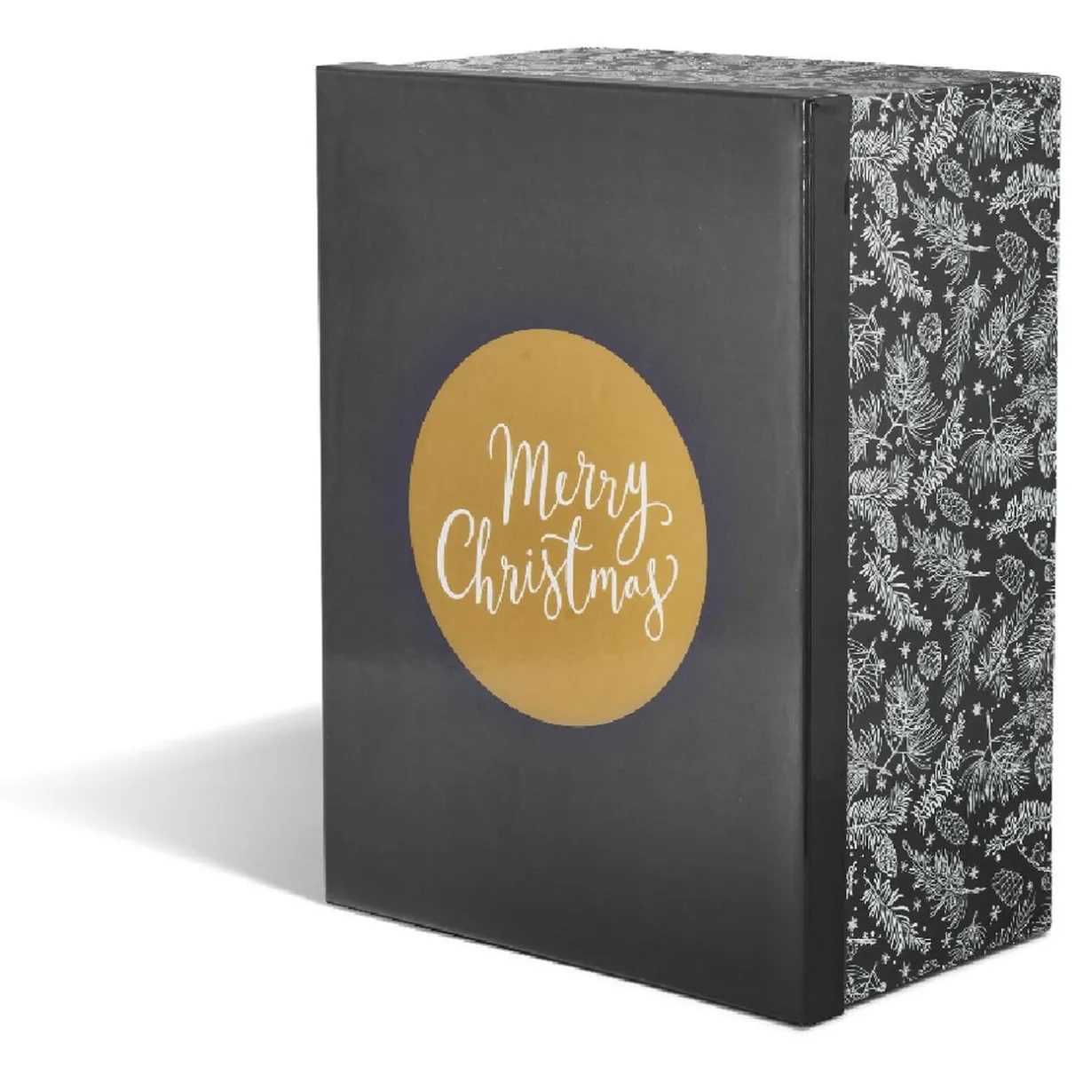 Gifi Boîte de Noël motif feuillage hiver gris et blanc x2^ Loisirs Créatifs Et Emballage Cadeau