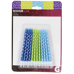 Online Gifi Bougie anniversaire à pois blanc bleu et vert XXL x 24