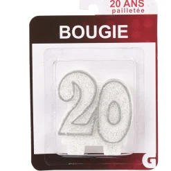 Sale Gifi Bougie anniversaire chiffre 20