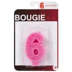 New Gifi Bougie anniversaire chiffre 6