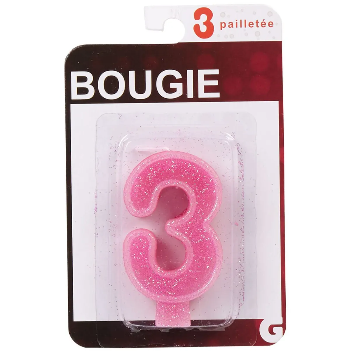 Outlet Gifi Bougie anniversaire chiffre 3
