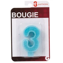 Outlet Gifi Bougie anniversaire chiffre 3
