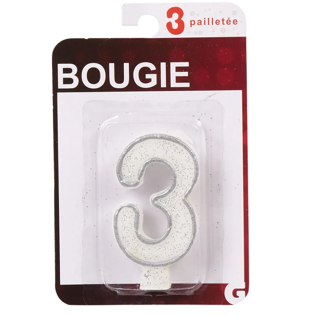 Outlet Gifi Bougie anniversaire chiffre 3