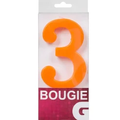 Gifi Bougie anniversaire chiffre 3 orange