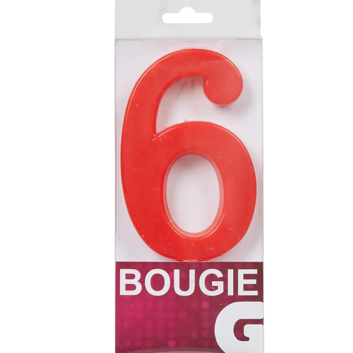 Best Gifi Bougie anniversaire chiffre 6 rouge