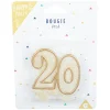 Outlet Gifi Bougie anniversaire chiffre 20 doré pailleté