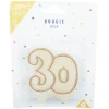 Sale Gifi Bougie anniversaire chiffre 30 doré pailleté