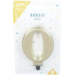 Outlet Gifi Bougie anniversaire chiffre 0 mat doré