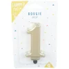 Clearance Gifi Bougie anniversaire chiffre 1 mat doré