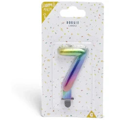New Gifi Bougie anniversaire chiffre 7 iridescent