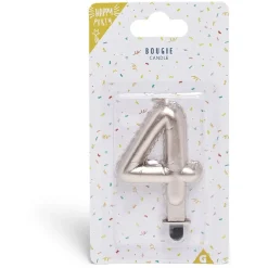 Sale Gifi Bougie anniversaire chiffre 4 rose gold