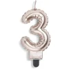 Best Gifi Bougie anniversaire chiffre 3 rose gold