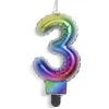 Best Gifi Bougie anniversaire chiffre 3 iridescent