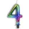 New Gifi Bougie anniversaire chiffre 4 iridescent
