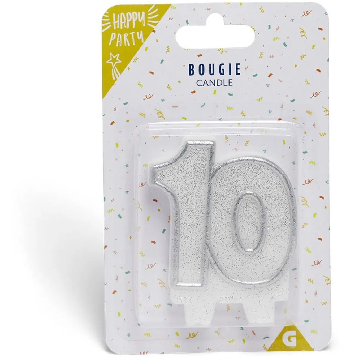 Clearance Gifi Bougie anniversaire chiffre 10 argenté