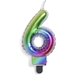 Online Gifi Bougie anniversaire chiffre 6 iridescent