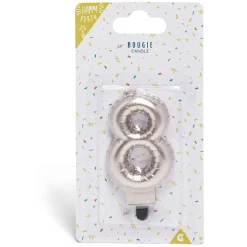 Discount Gifi Bougie anniversaire chiffre 8 rose gold