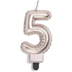 Sale Gifi Bougie anniversaire chiffre 5 rose gold