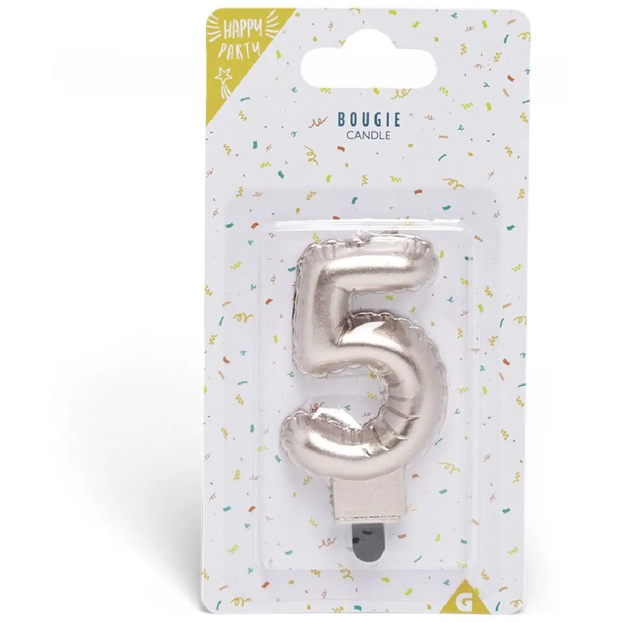 Sale Gifi Bougie anniversaire chiffre 5 rose gold