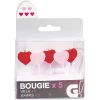 Best Gifi Bougie anniversaire coeur rose et rouge x5