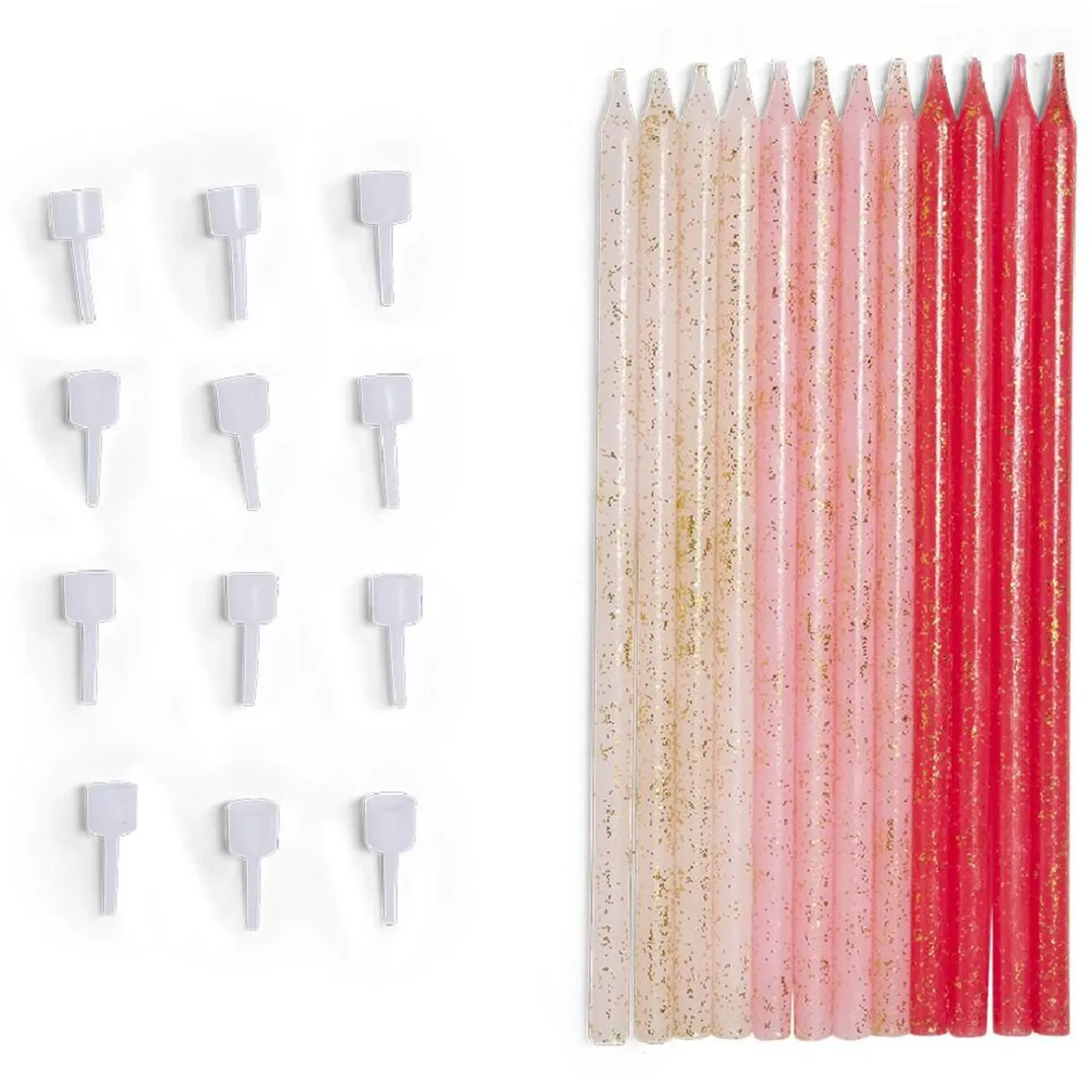 Gifi Bougie anniversaire longue rose x12