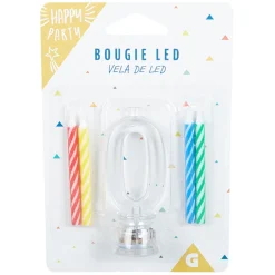Clearance Gifi Bougie anniversaire lumineuse à led chiffre 0