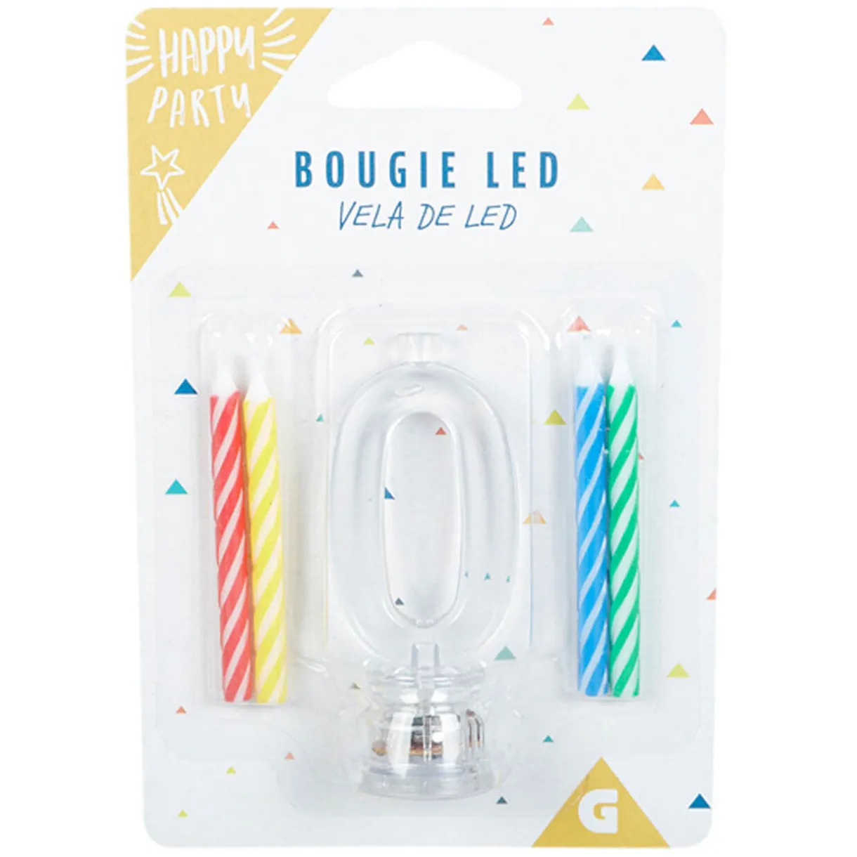 Clearance Gifi Bougie anniversaire lumineuse à led chiffre 0