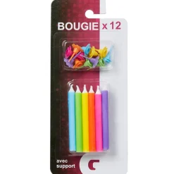 Gifi Bougie anniversaire multicolore x12