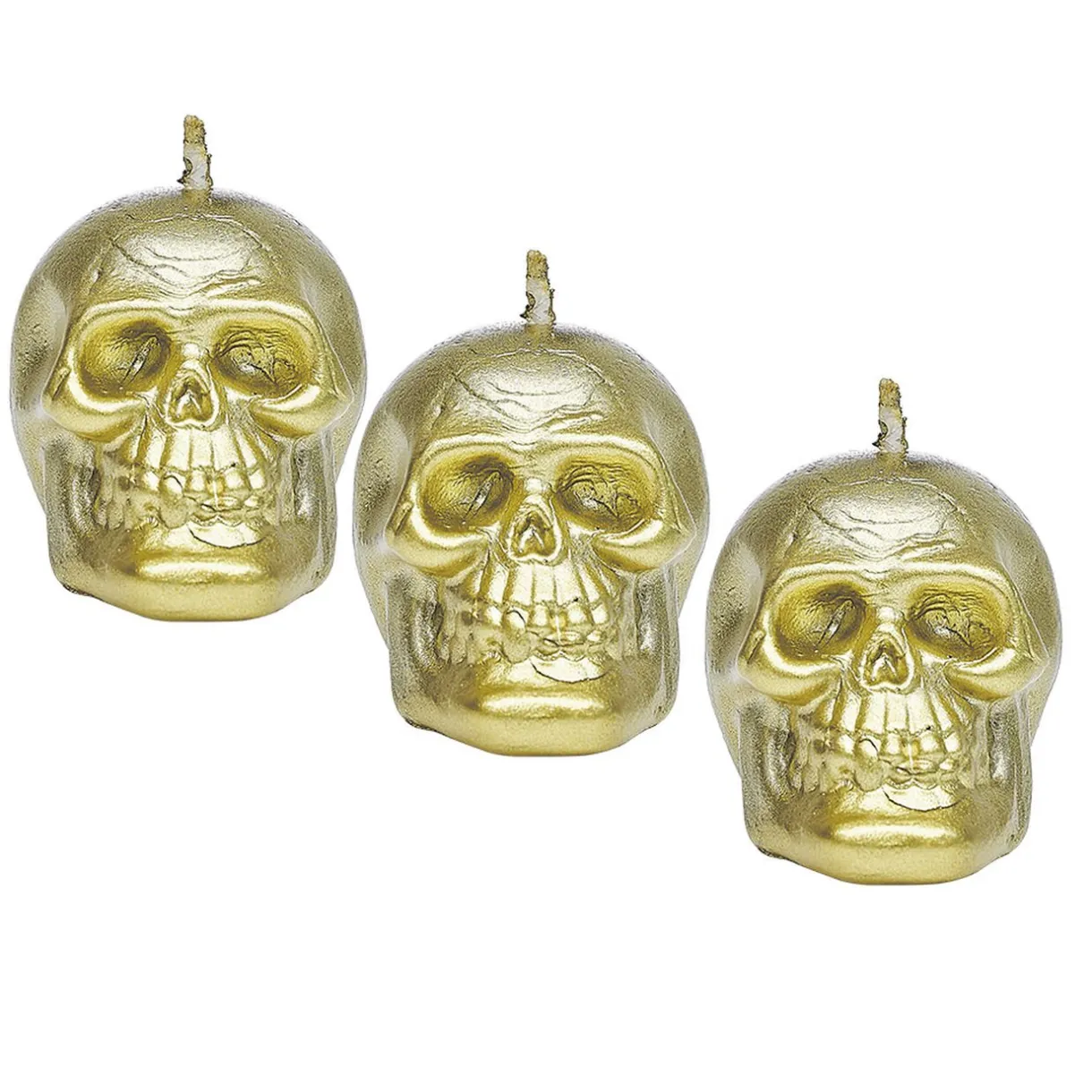 Discount Gifi Bougie Halloween en forme de crâne x3