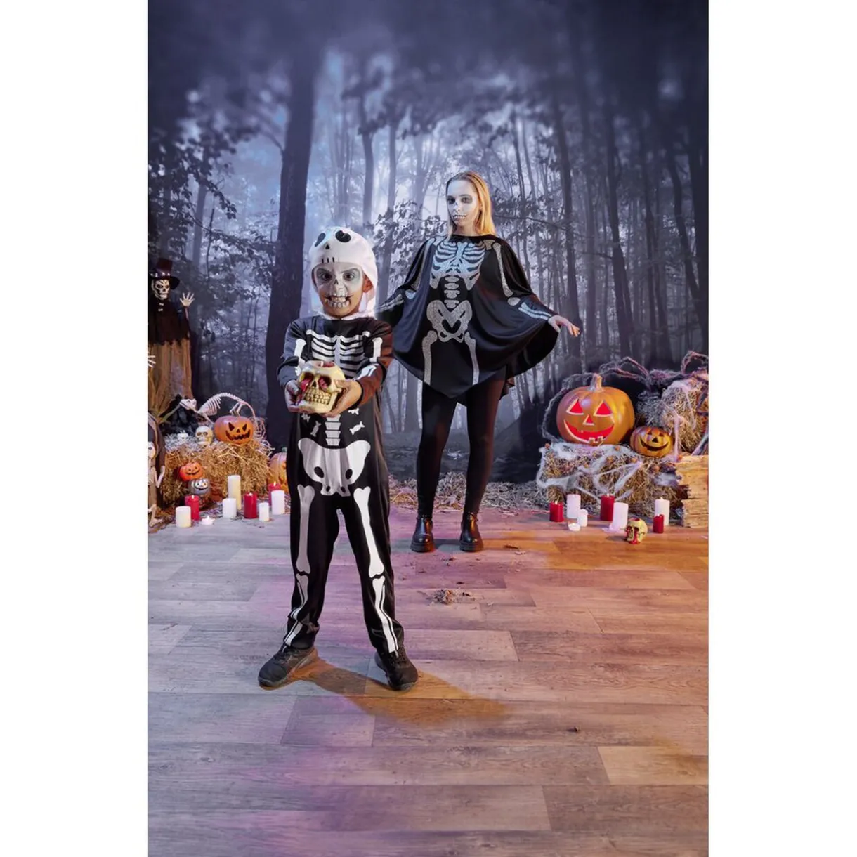 Outlet Gifi Bougie Halloween tête de mort beige