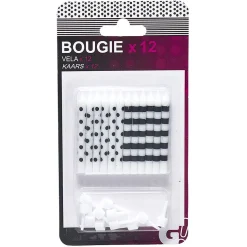 Online Gifi Bougie x12 avec support déco noir et blanc