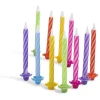 Gifi Bougies d'anniversaire multicolore x 24 et ses 12 supports