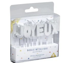 New Gifi Bougies Joyeux anniversaire argenté