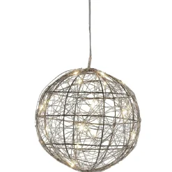 Gifi Boule décorative argentée lumineuse^ Décoration Extérieure De Noël