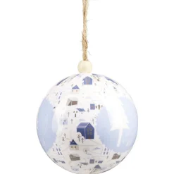 Gifi Boule de Noël à motif bleu et blanc Ø12cm^ Décoration Sapin