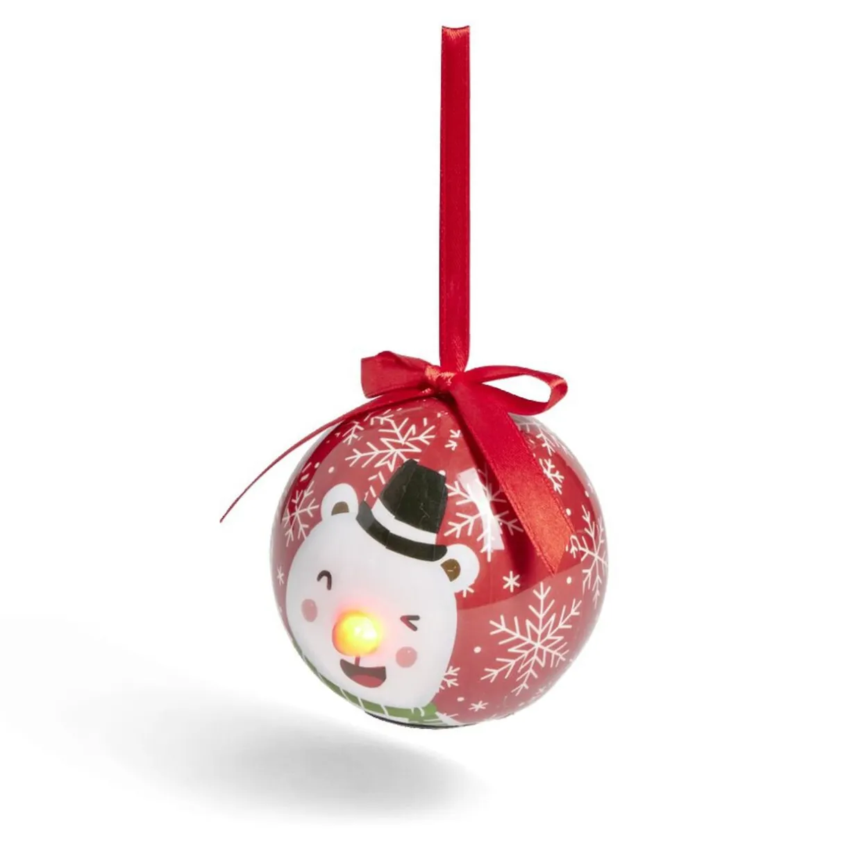 Clearance Gifi Boule de Noël à suspendre avec nez rouge LED Ø8cm - 4 modèles