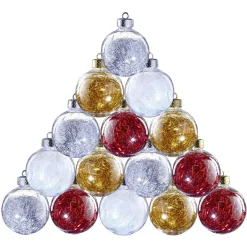 Gifi Boule de Noël à suspendre intérieur décoré fil métallisé x15^ Décoration Sapin