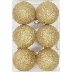 Gifi Boule de Noël argenté à paillettes Ø6 cm x6^ Décoration Sapin