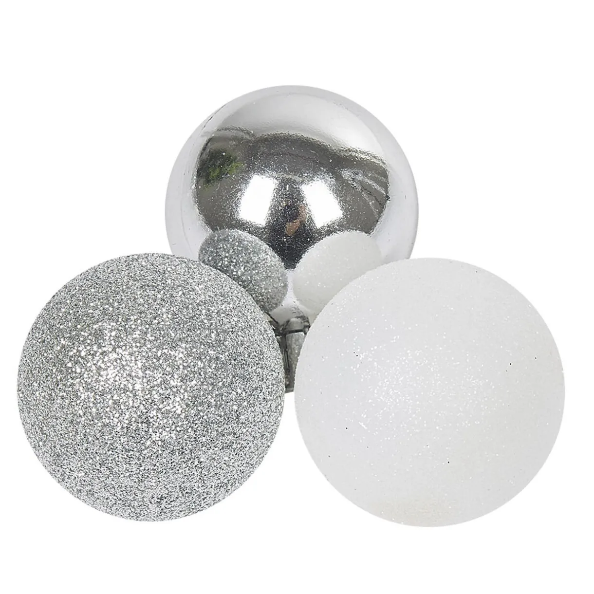 Gifi Boule de Noël argentée et blanche x25^ Décoration Sapin