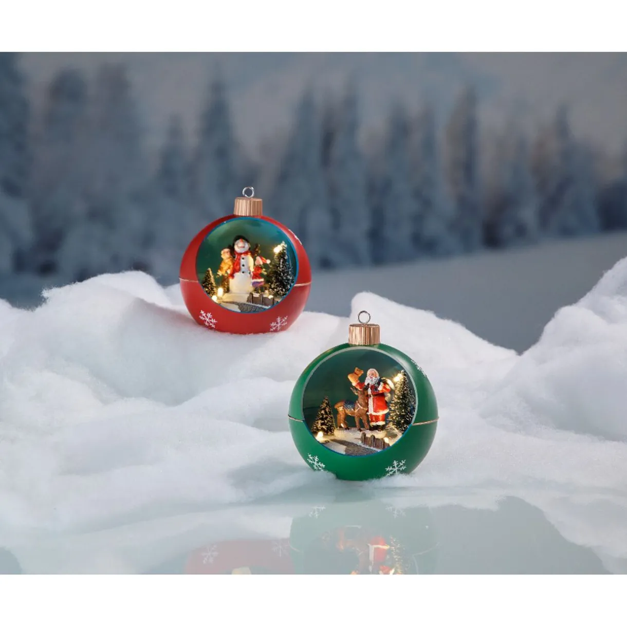 Gifi Boule de Noël avec figurines 4 LED^ Décoration Intérieure De Noël