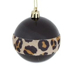 Gifi Boule de Noël bande léopard x 4^ Décoration Sapin