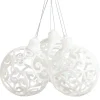 Gifi Boule de Noël baroque blanc Ø8cm x3^ Décoration Sapin