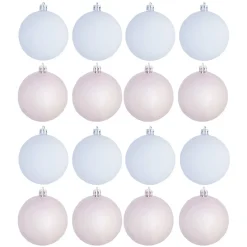 Gifi Boule de Noël blanc rose mat brillant x8^ Décoration Sapin