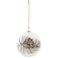 Gifi Boule de Noël blanche esprit scandinave nature^ Décoration Sapin